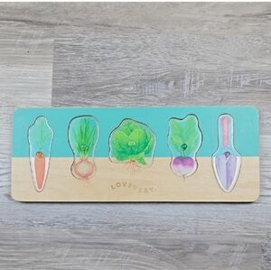Lovevery Wooden Garden Puzzle for Kids - Green and Natural
